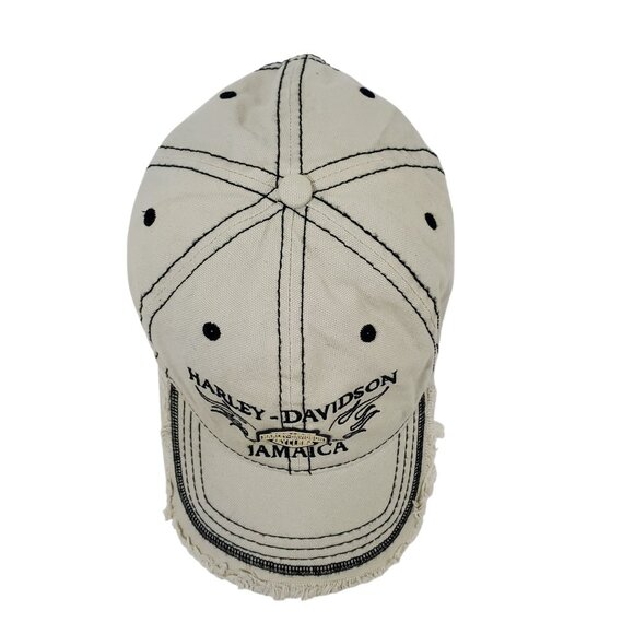 Harley-Davidson Jamaica Distressed Beige Cap Embroidered Logo Adjustable Cotton - Picture 6 of 11